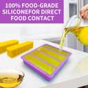 2 Pack Silicone Butter Mold, Butter Tray with Lid, Large Butter Maker with Silicone Spatula, for Homemade Herbed Garlic Butter Brownies Energy Bar