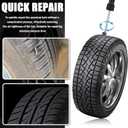 Junecarp New 60PCS Car Tire Repair Rubber Nail Kit,Self-Service Tire Repair Screws Kit with 4 Sizes of Screw in Tires Plugs & Screwdriver,Portable Car Tires Plugs Screw Type