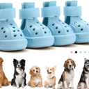 Dog Boots for Hot Pavement & Snow, Waterproof Non-Slip Dog Shoes with Reflective Straps, Adjustable Pet Booties for Small to Large Dogs, Outdoor Paw Protection, 4Pcs