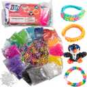 Loom Rubber Bands 4800 pc Refill Kit w 16 Unique Rainbow Colors (300 of Each) & 200 Clips - Works w All Rubber Band Jewelry Looms - DIY Gift for Girls Boys & Bracelet Making Craft for Kids and Camps