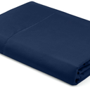 Royale Linens 100% Organic Cotton Full Flat Sheet Only - Super Soft - Percale Top Sheets - Full Flat Sheet Sold Separately - Breathable, Cool & Crisp Lake Blue Sheets Only (81" x 96", Navy Blue)