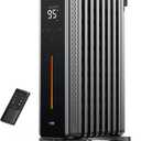 DREO Oil Filled Radiator Heater for Indoor Use, 8 Safety Protection, 1500W Electric Heaters for Large Room, 8 Fins, with Remote, 4 Modes, Digital Thermostat, 24H Timer, Quiet