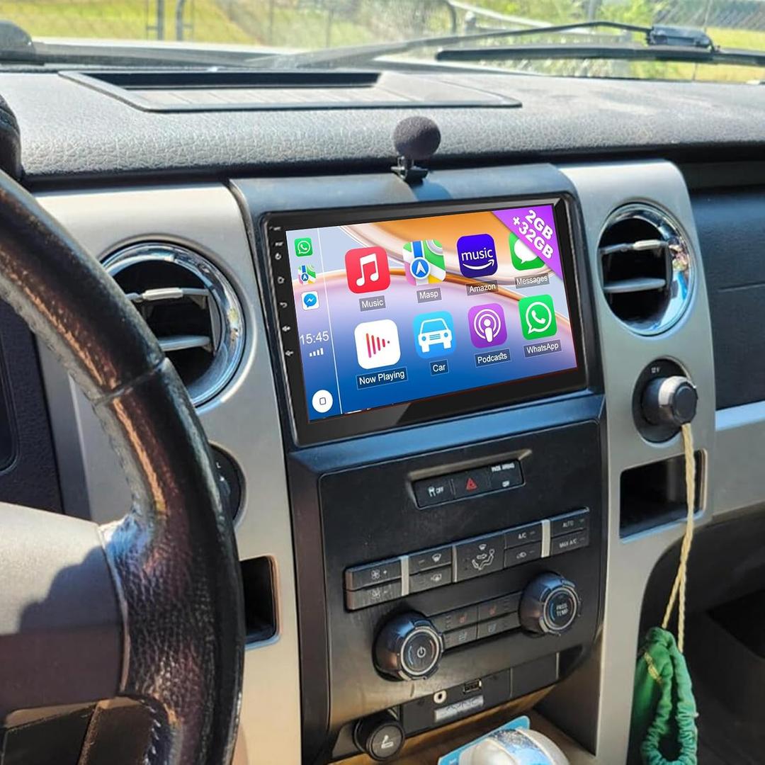 Android 13.0 Double Din Car Stereo for Ford F150 2009-2012 9 Inch HD Touch Screen Car Audio Multimedia Receiver with Carplay Android Auto GPS Radio Navigation Bluetooth Camera