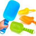 Sloosh Beach Sand Shovels for Kids - 4 Packs Shovels Colorful Scoops Travel Sand Toys for Toddlers Kids Outdoor Digging Play, Heavy Duty Plastic Garden Planting Shovels Spades Sets Sandbox Toys