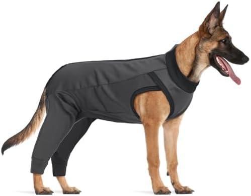 LeLePet Dog Recovery Suit for Rear Legs to Stop Licking Hind Legs Abdomen Wounds, Dog Onesie for Surgery Female Male,Dog Pants to Prevent Licking for Small to Large Dogs, Cone Alternative (XS-3XL, Dark Grey)