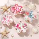4 PCS Flower Hair Clips for Women Medium Floral Claw Clips