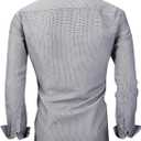 WARHORSEE Mens Casual Button Down Dress Shirts Long Sleeve 4-Way Stretch Collared Printed Business Work Shirt (Gray, M)