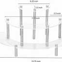 YestBuy 2 Pack Acrylic Risers Display Stand for Pop Figure, 3 Tier Clear Acrylic Cupcake Stand, Half Moon Dessert Stand for Display Or Collections (Advertising Nail) (Silver)