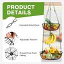 HULISEN 3 Tier Hanging Fruit Basket with Banana Hook, 36-Inch Heavy-Duty Wire Hanging Baskets for Kitchen Storage, Vegetable Produce Organizer (Including Installation Bracket)