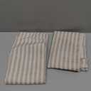 jinchan Striped Linen Kitchen Curtains 54 Inches Short Curtains Farmhouse Modern Cafe Style Window Treatments Airy Light Filtering Rod Pocket for Living Room Bathroom 2 Panels Taupe Grey