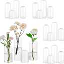 Hewory Glass Bud Vases for Flowers: Set of 20 Modern Small Flower Vases for Centerpieces - Clear Table Decoration for Wedding Party Events Home Decor Floral Arrangement
