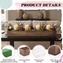 Dandat 2 Set Wood Boxes for Centerpieces 34x5 Inch Rectangle Wooden Planter Box Rustic Wooden Planters with Removable Plastic Liner Floral Foam Blocks for Christmas Wedding Home Garden Decor(Brown)