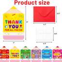 Treasure Cove Teacher Appreciation Gift Cards Holders Thank You Teacher Greeting Cards Pencil Gift Card Holder Money Sleeves with Envelope for Appreciation Week Graduation End of Year Party Supplies 12Pcs