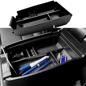 Center Console Organizer Interior Storage Box Fits for Ford Escape 2020 2021 2022 2023 2024 2025 and 2021 2022 2023 2024 2025 Bronco Sport Accessories (Black)