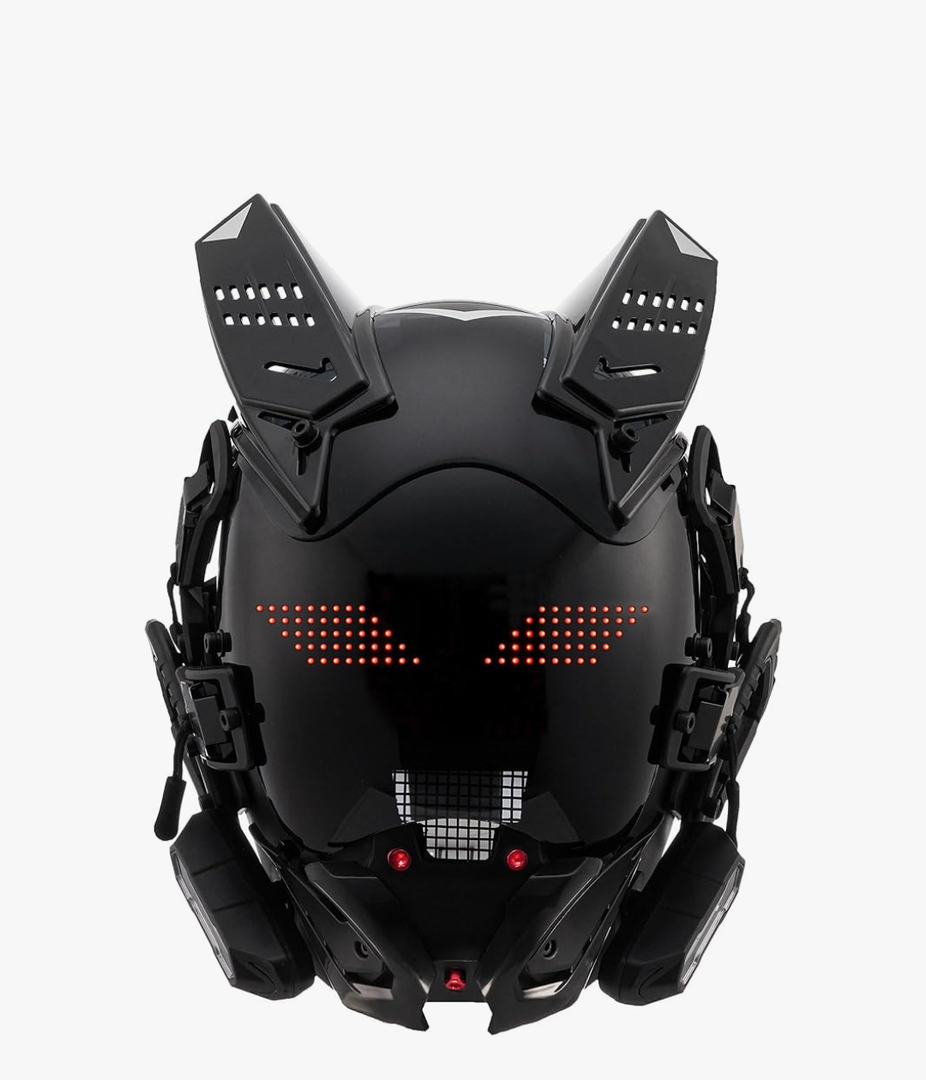 Cyberpunk Gothic Mask Helmet For Adult,LED Bluetooth Mask,Futuristic Punk Techwear,Cosplay Halloween Fit Party Music Festival (Black)
