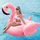 TURNMEON Giant Flamingo Pool Float, Inflatable Summer Beach Swimming Raft Lounge Ride-on Water Pool Floatie for Adults Kids Lake Beach Float Pool Party Toys, Flamingo/Unicorn (Large)
