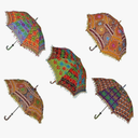 Wedding umbrellas Decorative Indian Cotton Parasol Umbrellas, Handmade Embroidered Design, Multi-Colored, Sun Umbrella,Boho Umbrellas Parasol, Set of 5