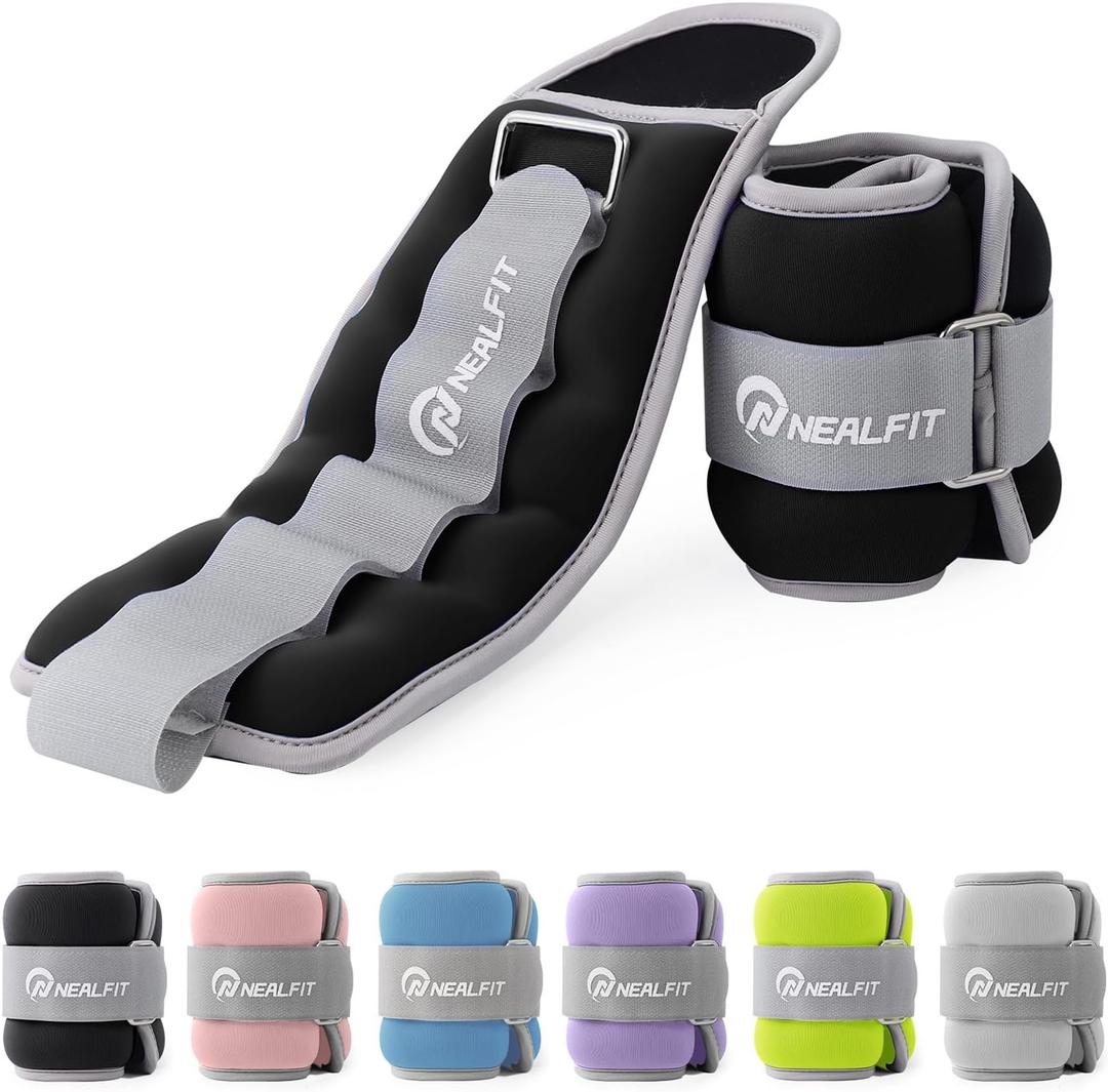 NEALFIT Ankle Weights for Men Women Kids, Leg Arm Wrist Weights with Adjustable Strap for Running, Gymnastics, Aerobics, Gym, Fitness
