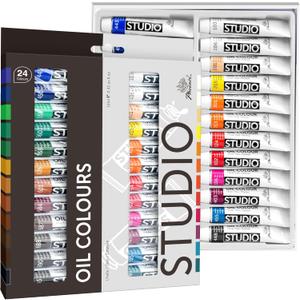 PHOENIX Oil Paint Set - 24x12ml/0.4 Fl Oz Tubes, Non-toxic Oil Based Paints for Canvas Crafts, Oil Painting Supplies for Artists, Adults & Beginners