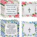 8 Pack Mini Prayer Quilts with Cross Inside Bulk Floral Scripture Squares Pocket Prayer Quilt Christian Gift for Women Bible Verse Religious Faith Appreciation Gifts Prayer Cloth with Poem Scripture
