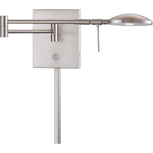 GEORGE KOVACS P4338-084 George's Reading Room LED Swing Arm Wall Lamp, 1-Light, 8 Total Watts, 6.25-in H x 14.75-in W, Brushed Nickel