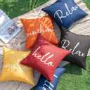 MIULEE Outdoor Waterproof Throw Pillow Covers Set of 2 Spring Hello Sunshine Decorative Outdoor Square Pillowcases for Chair Patio Garden Couch Tent Balcony Sofa Summer Yellow 18x18 Inch, Yellow