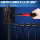 4-in-1 Door Hinge Adjustment Tool for Residential & Commercial, Heavy Duty Gap Adjusting Wrench with Thread Design & Rubber Handle, 0.55"/0.71"/0.91"/0.98"