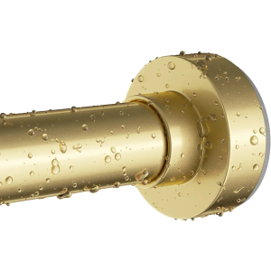 Gold Shower Curtain Rod 34-66 Inches(2.8-5.5ft) Never Rust Adjustable Shower Rod Spring Tension Non Slip No Drilling Shower Rods for Bathroom Garland Window