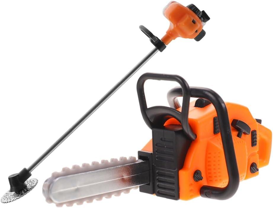 1 Set of Miniature Chainsaw Dollhouse Toy,Mini Fake Chainsaw Ornament for Dollhouse Fairy Garden Accessories Decoration
