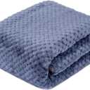DG Plush Fleece Receiving Blanket for Dog, Cat, and Pet - Warm and Soft, 32" x 40", Smoked Blue