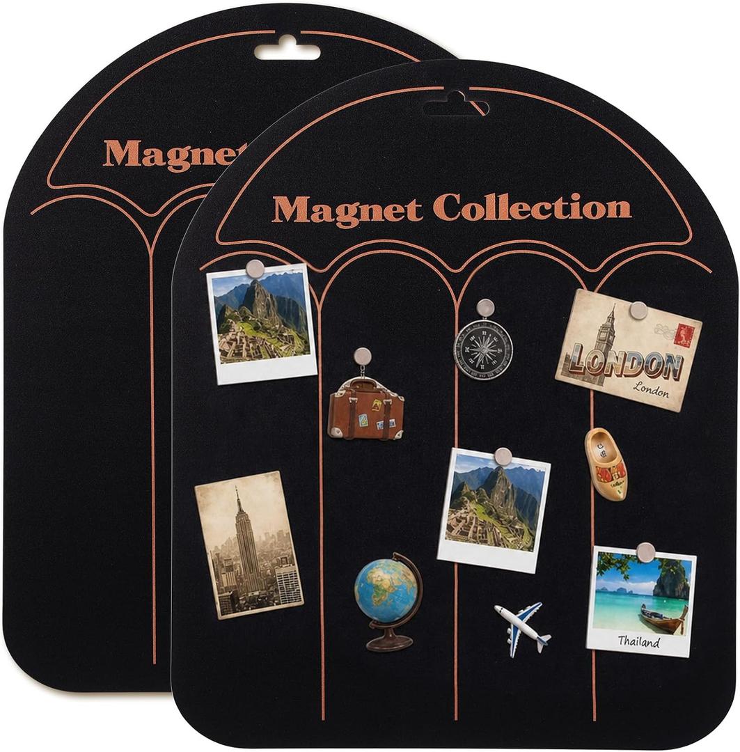 Junkin 2 Pcs Magnetic Board for Wall 9" x 11" Magnet Bulletin Memo Board Wall Mount Display Sheet for School Classroom Travel Souvenir Magnets Notes Photos Home Office Supplies
