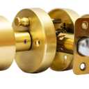Gold Privary Door Knobs Interior - for Satin Brass Door Knobs Suitable for Hallway, Wardrobe, Bathroom etc,for All Standard Size Doors