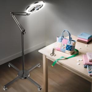 Ring Light with Stand & Lockable Wheels, Ring Light Tripod for iPhone with Phone Holder for Video Recording, Overhead Phone Mount, 30 Lighting Combinations, Perfect for Crafts/Live Streaming/Tutorials (Black)