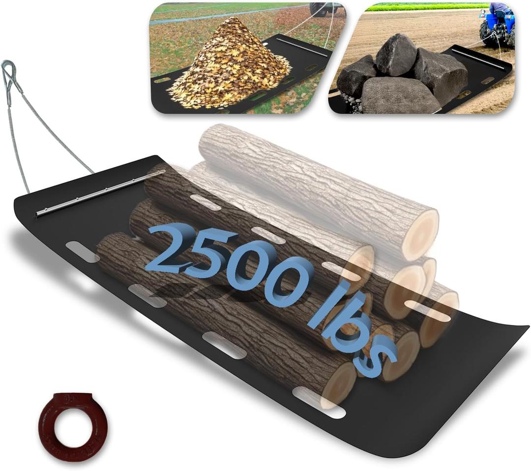 Yard Drag Sled, 1/8" Thickened HDPE, Upgraded Heavy Yard Drag Sled, Suitable for Hauling Various Heavy Items,Yard Debris,Lumber, Construction Materials (48IN110IN)
