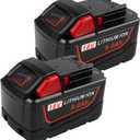 2-Pack 18V 9.0Ah Replacement Battery for Milwaukee MK18 Battery Compatible with 48-11-1850 48-11-1860 48-11-1845 48-11-1828