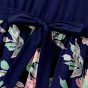 IFFEI Mommy and Me Dresses Matching Outfits Floral Printed Sleeveless Tank Maxi Dress for Mother and Daughter Blue-Pink 2 Years M