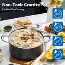 BEZIA Large 12 Quart Nonstick Stock Pot with Lid, Induction Cooking Pot Soup Pot, Non-toxic and Oven Safe, Perfect for Stews, Soups and All Stovetops, PFOA PFAS Free