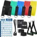 WIKDAY Exercise Resistance Bands with Handles for Working Out Workout Bands Set with Door Anchor for Physical Therapy, Yoga, Pilates (Light (10-150lb), Multicolor)