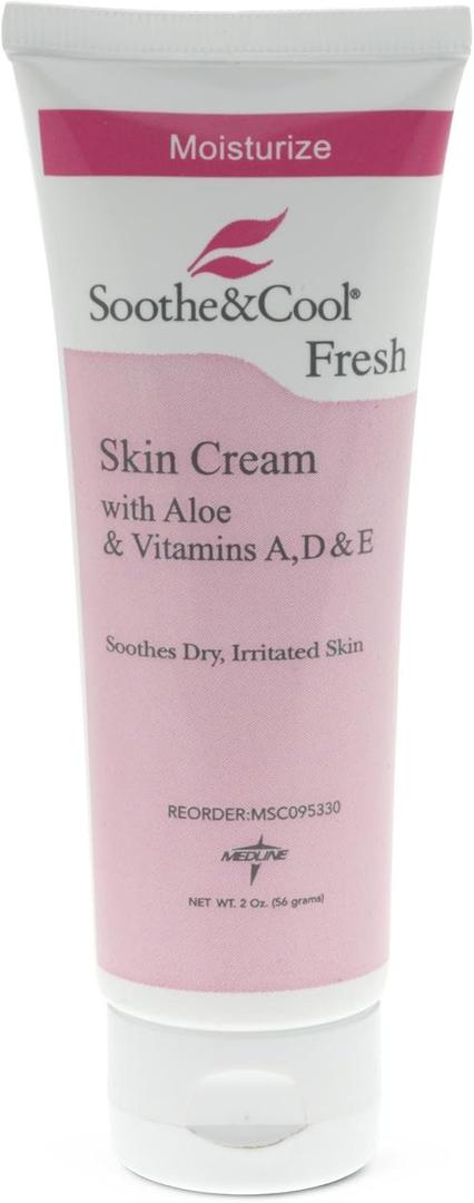 Medline  95332 Soothe & Cool Skin Cream, with Aloe and Vitamin E, 8 oz Tube 2 pack