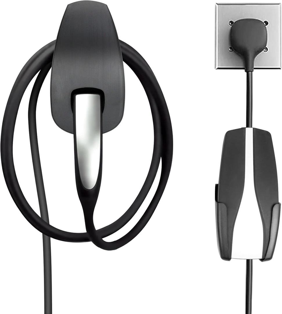 Charging Cable Organizer for Tesla,Wall Mount Connector Holder, Charger Cable Holder Adapter with Chassis Bracket,Compatible with Model 3/S/Y/X,Black