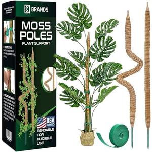 2 Pack 28'' Bendable Moss Pole Monstera Plant Support for Climbing Indoor Plants - Stakes for Potted Climbers - Tall Sticks Indoor Trellis for Houseplants - Accessories for Monstera Pot