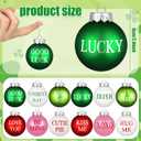 Syhood 36 Pcs St Patrick's Day Decorations Shamrock Tree Ornament Set Irish Good Luck Green 2.36 Inch Green Hanging Plastic Ball Tree Decorations for Home St Patrick's Day Anniversary Party Decor