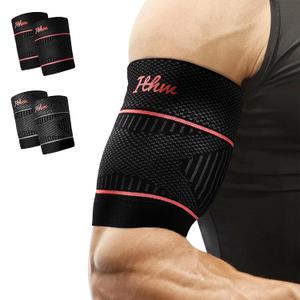Bicep Tendonitis Brace for Pain Relief, Bicep Tendonitis Sleeve for Muscle Strains Recovery, Bicep Compression Sleeve for Workouts (Large, 1Pair) (Orange)