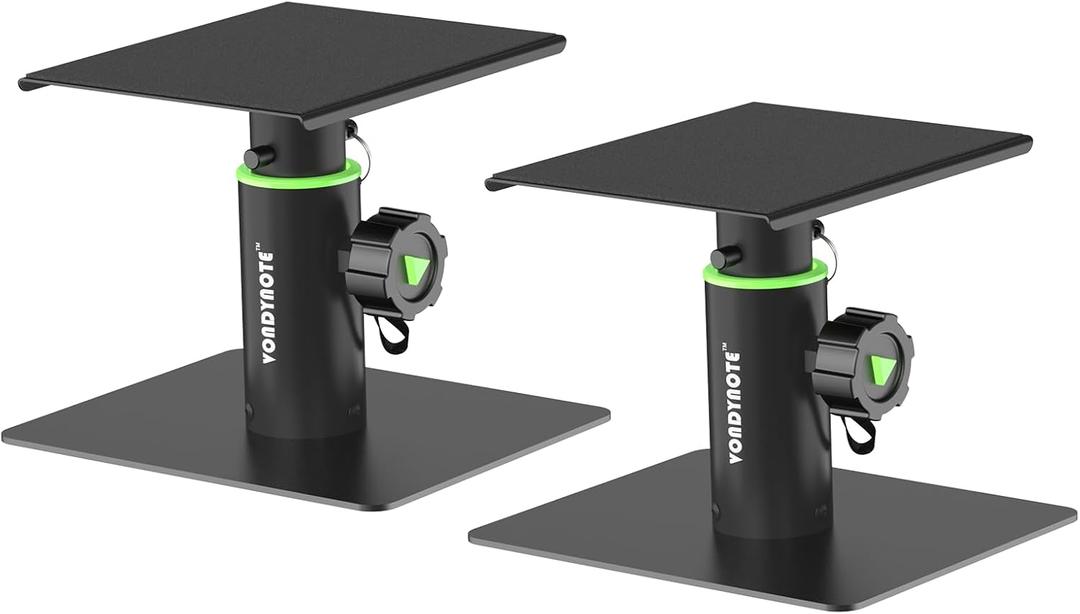 Set of 2 Studio Monitor Stand Small Desktop Speaker Stands Tablet Stand Holders 6" Tall Height Adjustable for Small Speakers, Projector, HiFi Speakers, Blue Tooth Speakers