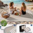 Garvee Waterproof Outdoor Rug 8x10, Scalloped Geometric Foldable Plastic Straw Patio Camping Rug, Outdoor RV Carpet for Deck Camper Porch Balcony Backyard Picnic Beach Gray Brown