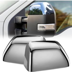 ACLONG Chrome Tow Mirror Cover Caps Left & Right Rearview Side Mirror Covers Compatible with Ford F250 F350 F450 Super Duty 2017-2024 Replaces HC3Z-17D743-AA-1 Pair