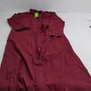 Ladyful Women's Button Down Cotton Linen Shirt Dress Long Sleeve Maxi Shirtdress Beach Summer Dress Pockets (Red)