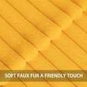 Aegero Pack of 2 Faux Fur Christmas Throw Pillow Covers 20x20 Inch, Soft Plush Striped Neutral Couch Pillow Cover, with Velvet Back Modern Home Decor for Sofa Living Room Couch Bed Yellow