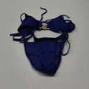 ZAFUL Bikini Swimsuit for Women Ribbed Criss Crosstie Back Bikini Sets Metal Ring Sexy High Hip Bathing Suit Royal Blue, XS