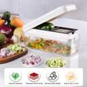 Vegetable Chopper, Onion Chopper Dicer, Mandoline Slicer, Food Chopper with Container, Vegetable Cutter for Salad Potato Carrot Garlic2 Blades, White Black